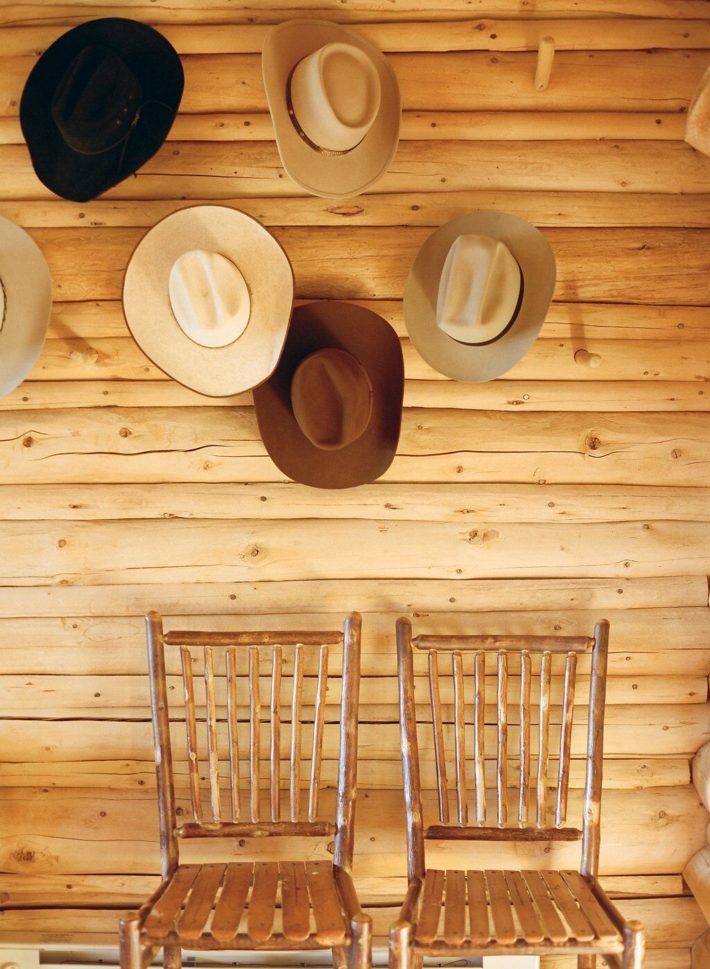 Cowboys hang their hats at the dude ranch, Turpin Meadow Lodge in Grand Teton National Park