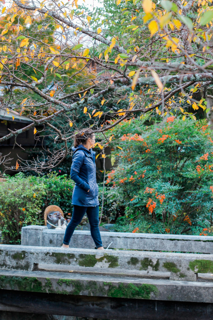 Athleta Rock Springs Jacket on travel blogger in Kyoto, Japan