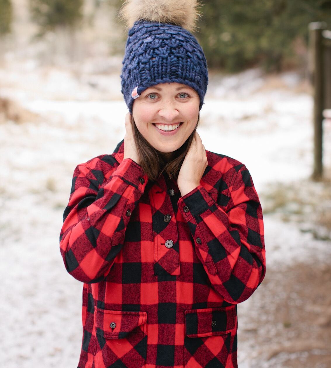 Jackson Hole Blogger wearing Sh*T That I Knit Beanie