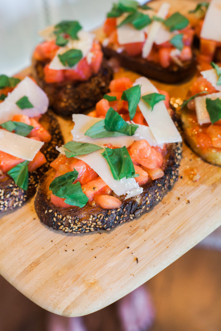 cook with a chef anywhere in the world with the chef and the dish bruschetta