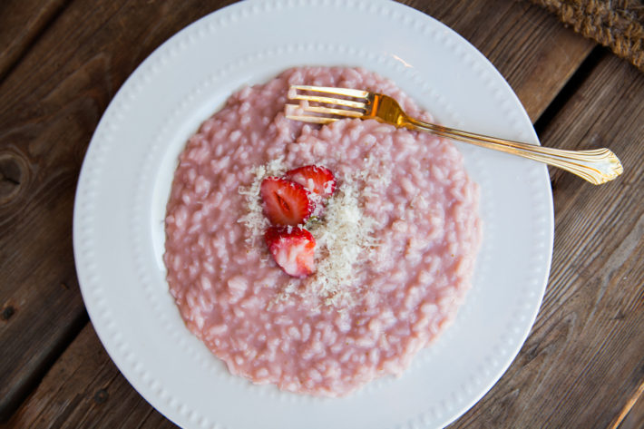 cook with a chef anywhere in the world with the chef and the dish strawberry risotto