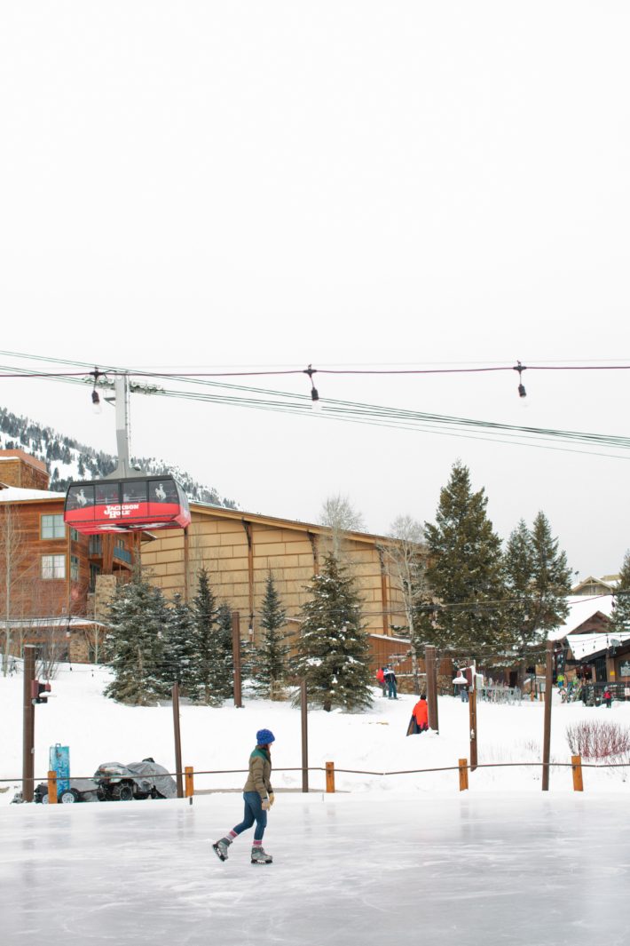 example of ice skating in jackson hole at teton village