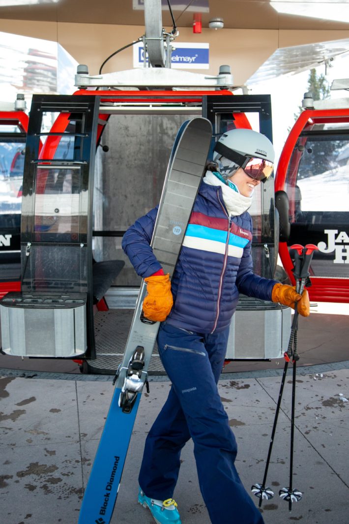 example of skier on gondola at jackson hole mountain resort