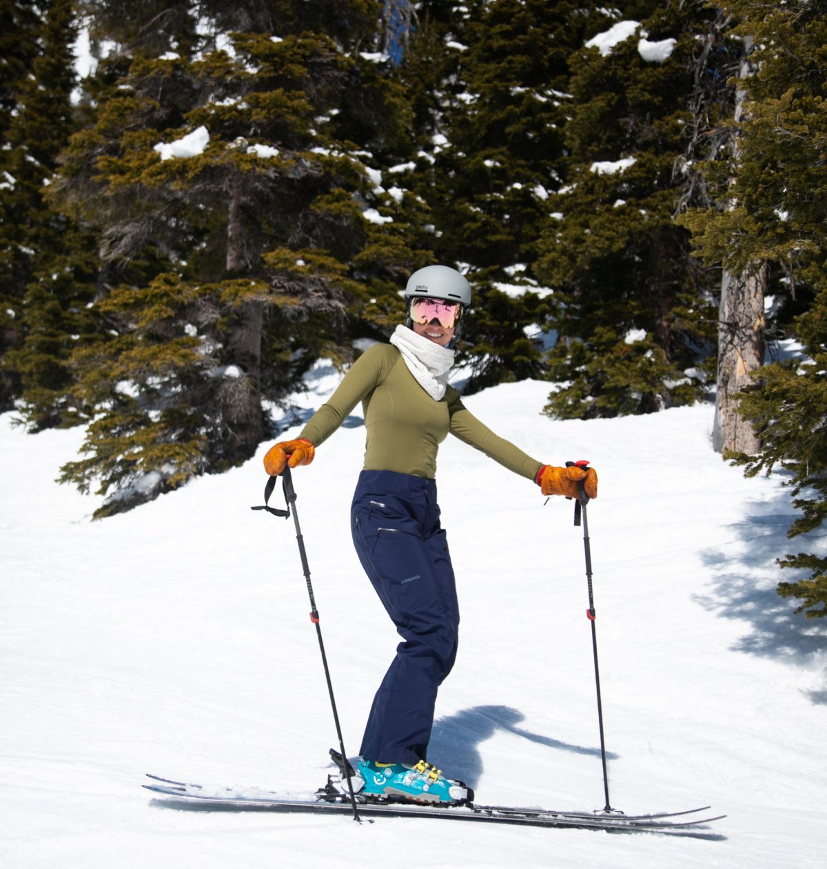 Halfdays Sophia Baselayer on Skier in Jackson Hole