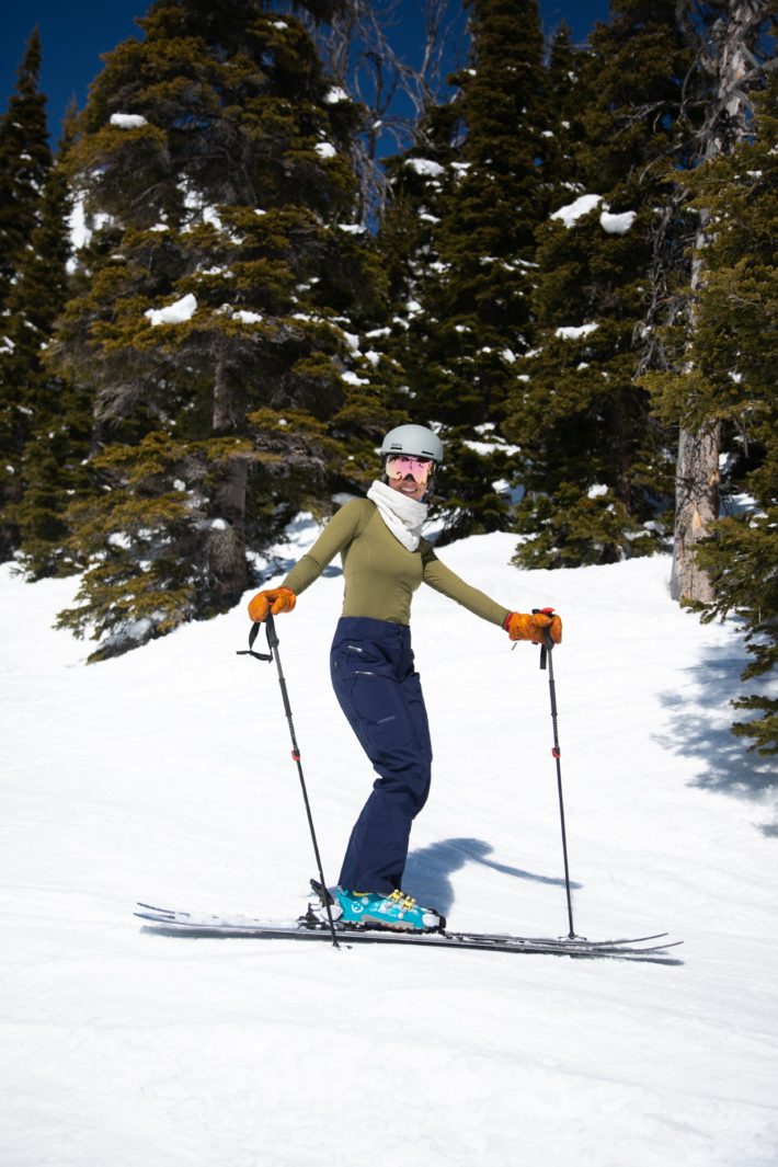 Halfdays Sophia Baselayer on Skier in Jackson Hole