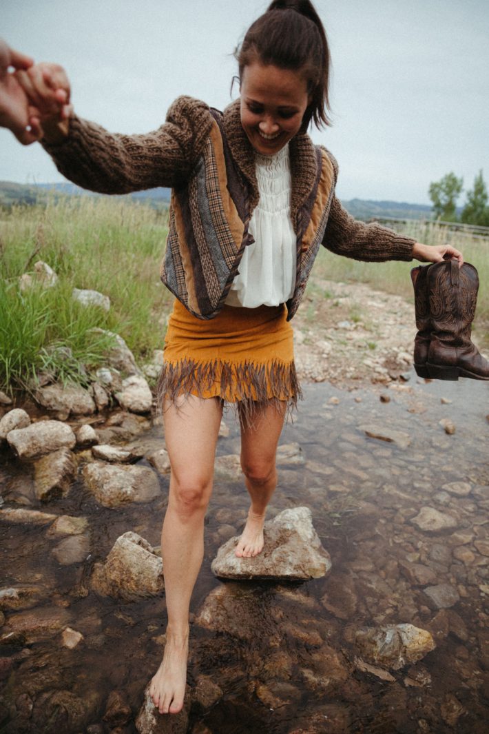 jackson hole style blogger on ranch