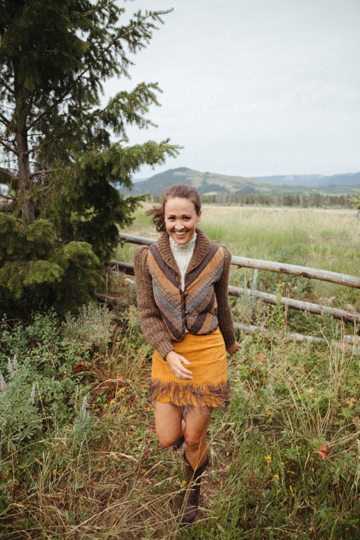 jackson hole style blogger on ranch