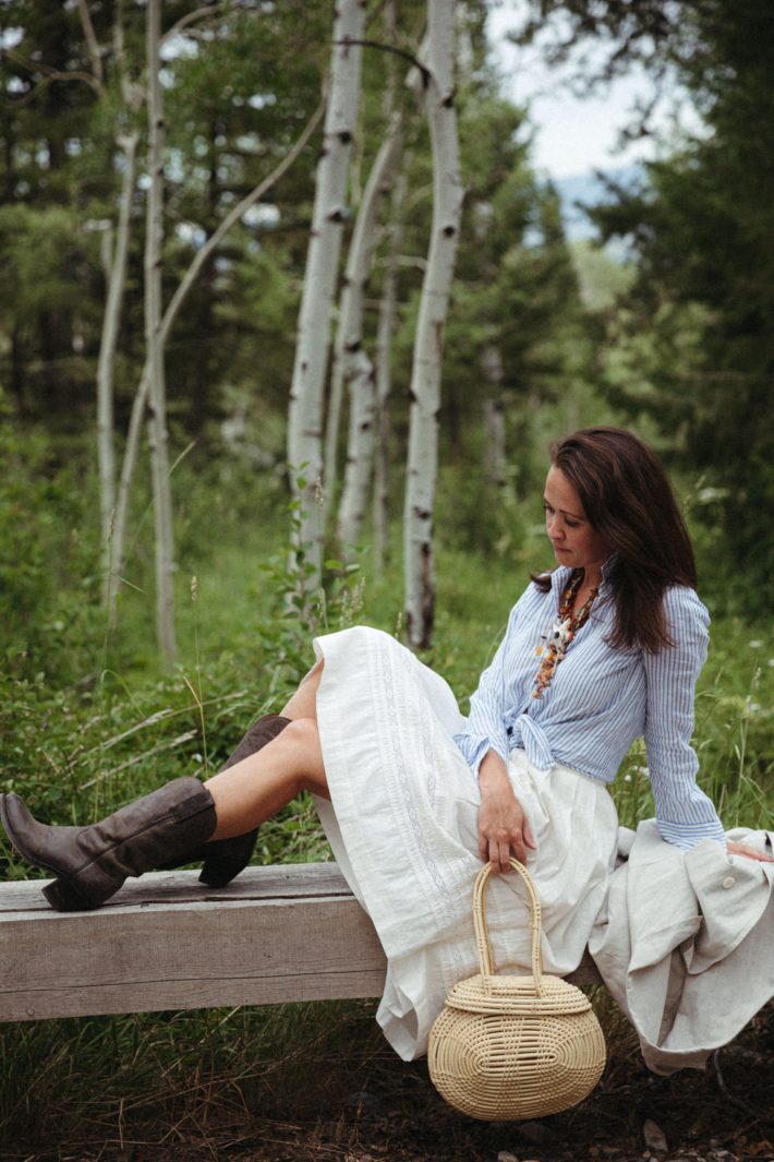 jackson hole style blogger on ranch