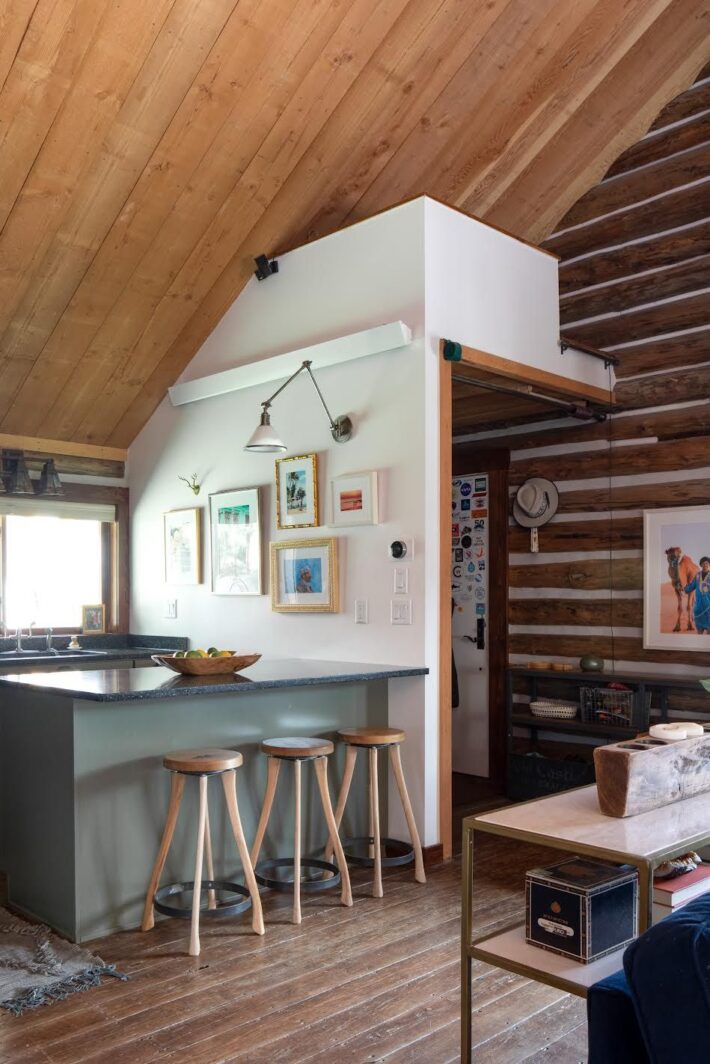 framebridge gallery wall in cabin kitchen