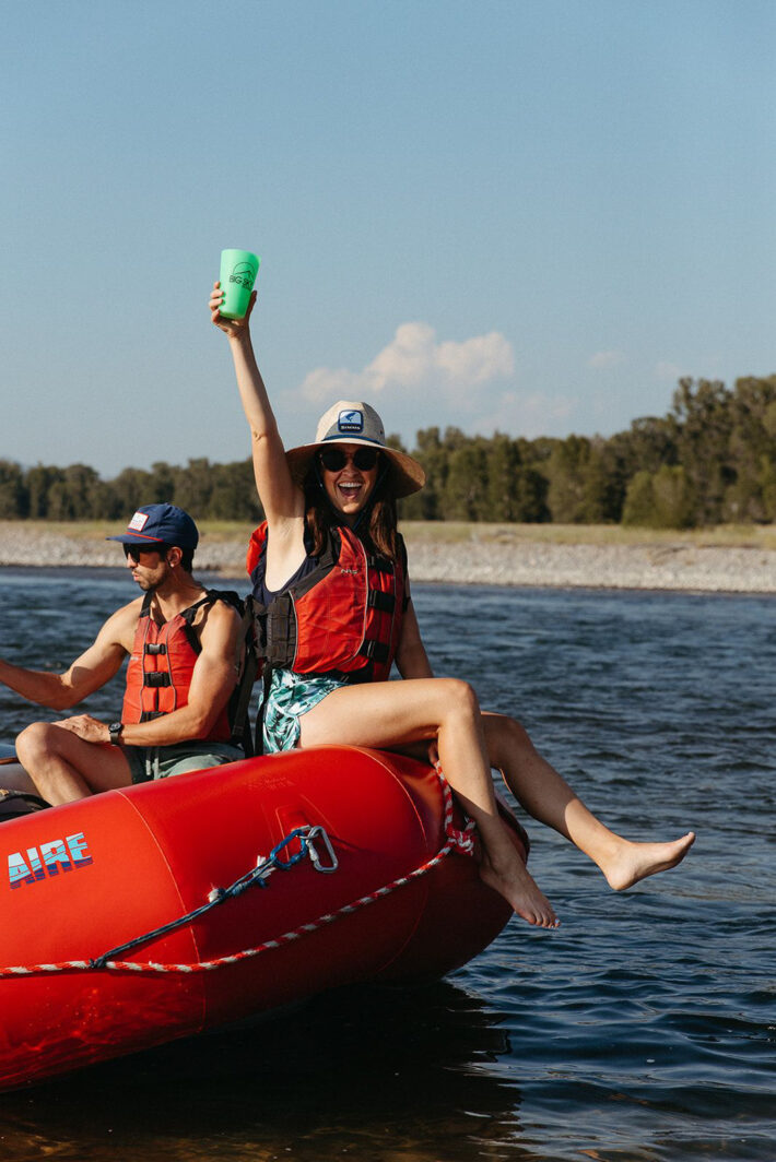 Girl on Raft with big hat on Snake River