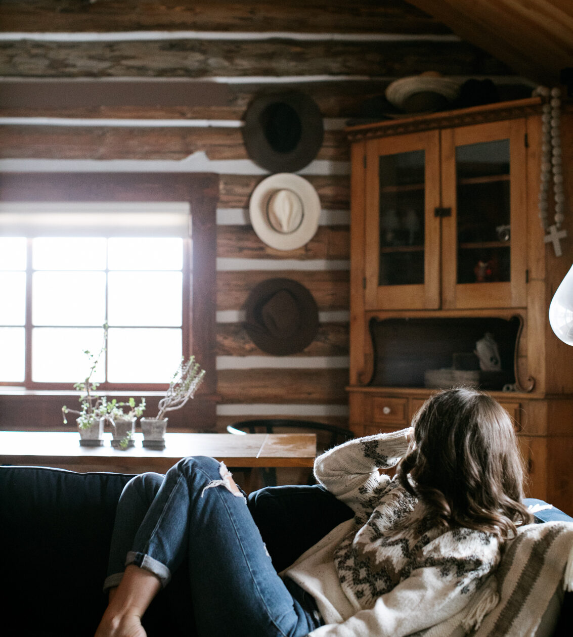 jackson hole blogger girl in her log cabin