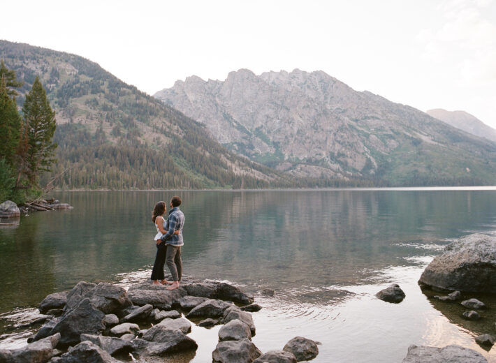 Jackson Hole Influencer Engagement Photos at Jenny Lake in Grand Teton National Park