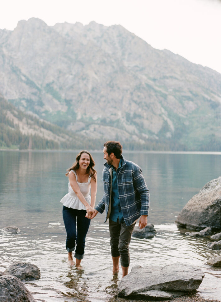 Jackson Hole Influencer Engagement Photos at Jenny Lake in Grand Teton National Park