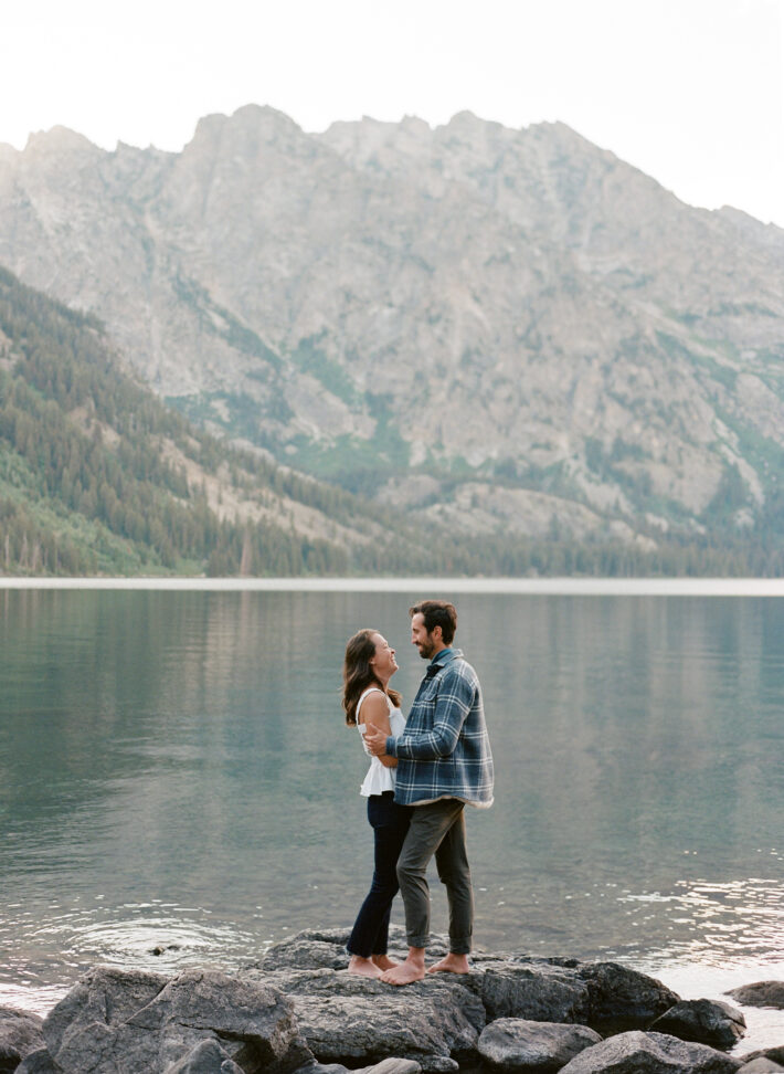 Jackson Hole Influencer Engagement Photos at Jenny Lake in Grand Teton National Park